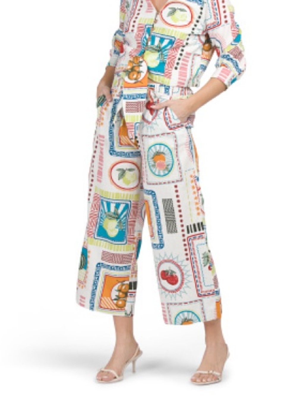 Joie "Summer Vibe" California Fruit Linen Postcard Pants